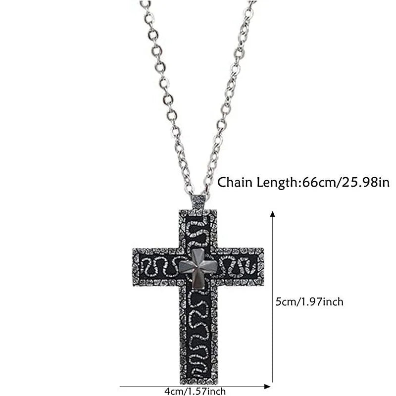 3D Printed Cross Necklace With Secret Compartment Necklace With Old Cross Pendant Gothic Punk Hip Hop Pendant Necklace Jewelry