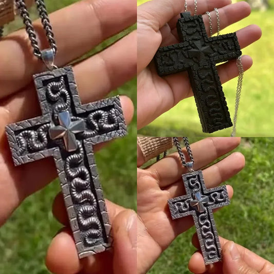 3D Printed Cross Necklace With Secret Compartment Necklace With Old Cross Pendant Gothic Punk Hip Hop Pendant Necklace Jewelry