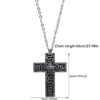 3D Printed Cross Necklace With Secret Compartment Necklace With Old Cross Pendant Gothic Punk Hip Hop Pendant Necklace Jewelry